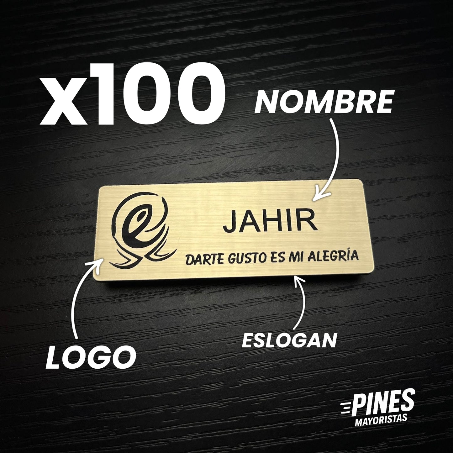 100 PINES MAGNÉTICOS PERSONALIZADOS