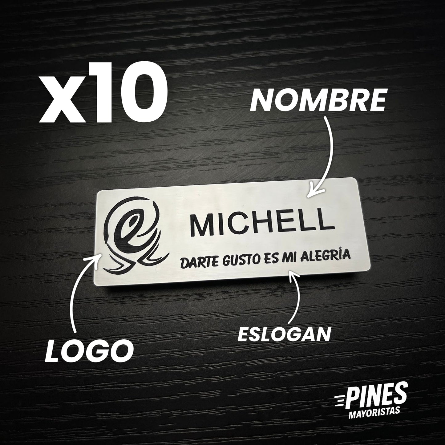 10 PINES MAGNÉTICOS PERSONALIZADOS