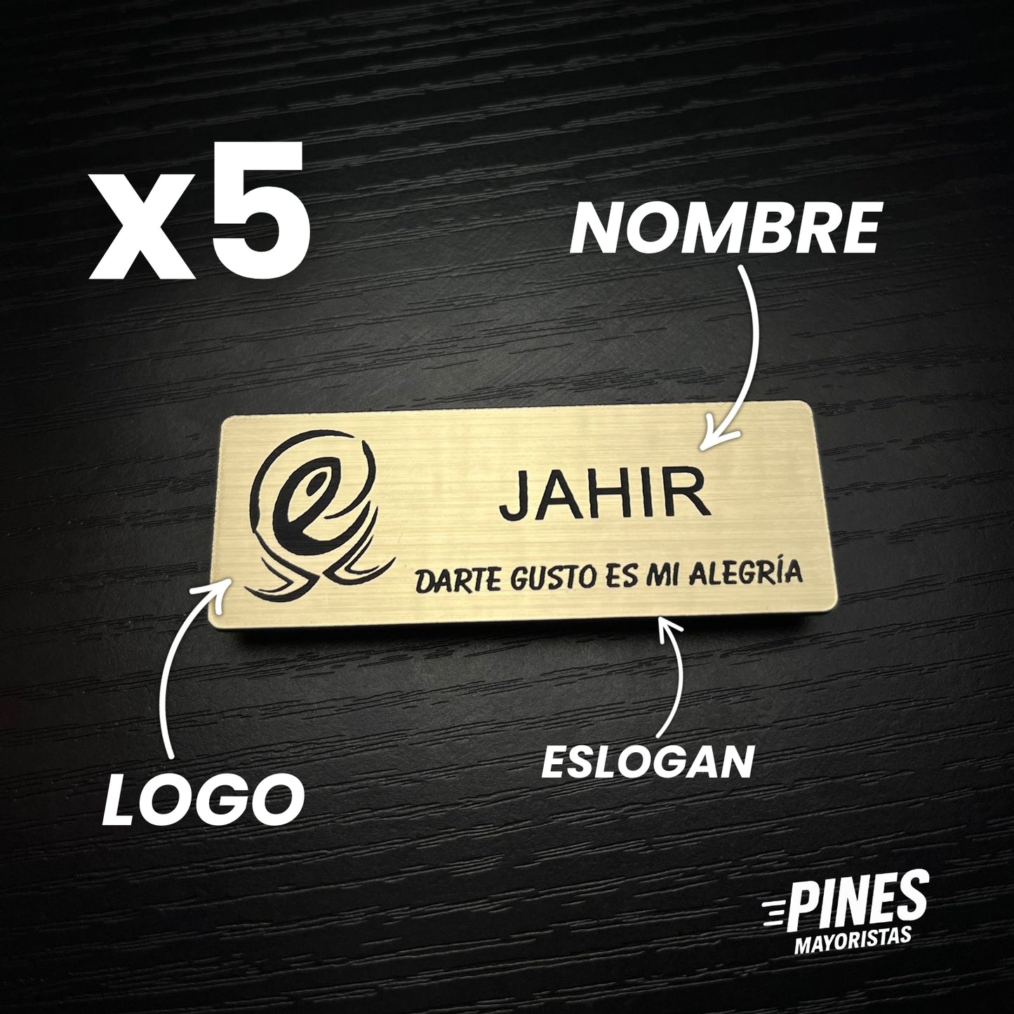 5 PINES MAGNÉTICOS PERSONALIZADOS