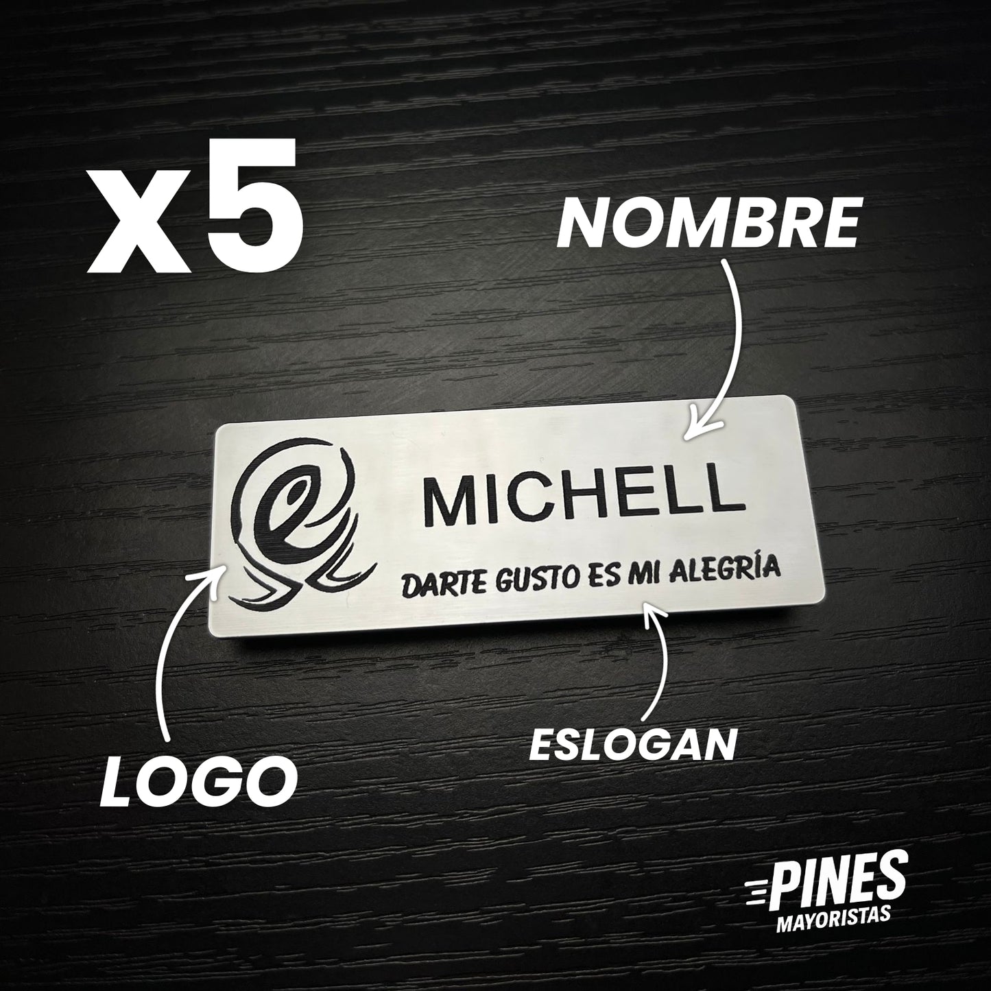 5 PINES MAGNÉTICOS PERSONALIZADOS