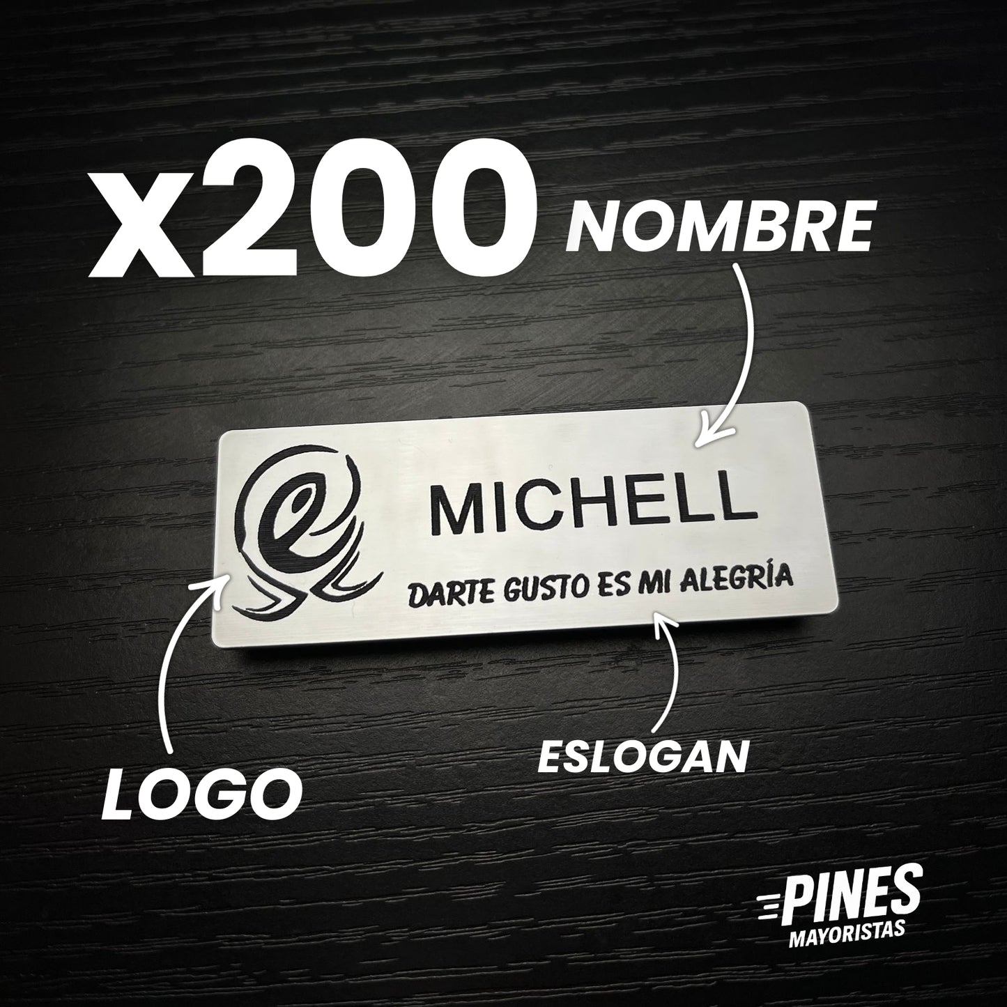 200 PINES MAGNÉTICOS PERSONALIZADOS